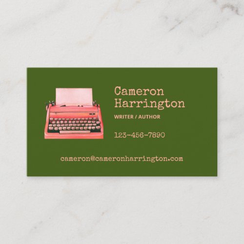 Typewriter Professional Writer Author Journalist Business Card