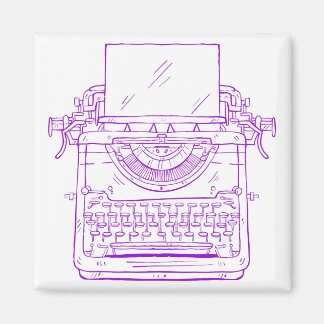 typewriter purple vintage magnet