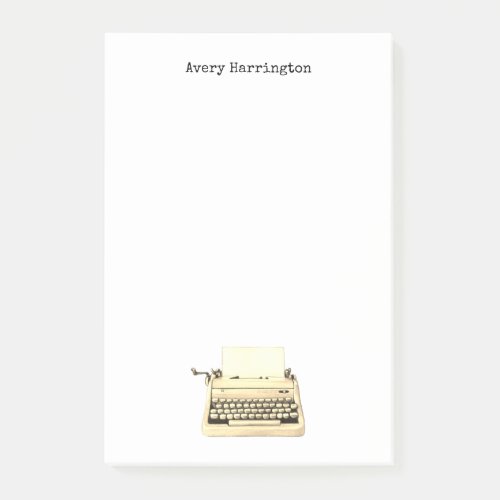 Typewriter Retro Vintage 60s Cute Personalized  Post_it Notes