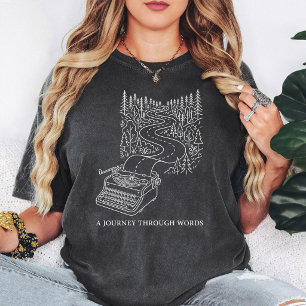 Typewriter Road Writing Journey Forest Design T-Shirt