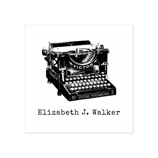 Typewriter Rubber Stamp, personalized Stamp (Imprint)