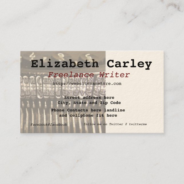 Typewriter Scene Business Card (Front)