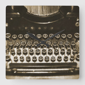 Typewriter Square Wall Clock