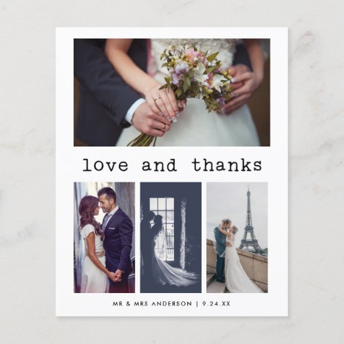 Typewriter Text BUDGET Wedding 4 Photo Thank You