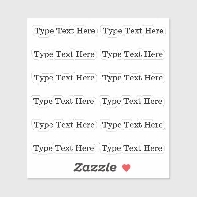 Typewriter Text | Set of 12 Sticker Labels (Sheet)