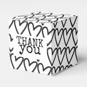 Typewriter Thank You Heart Pattern Wedding Favor Boxes by Ricaso_Wedding at Zazzle