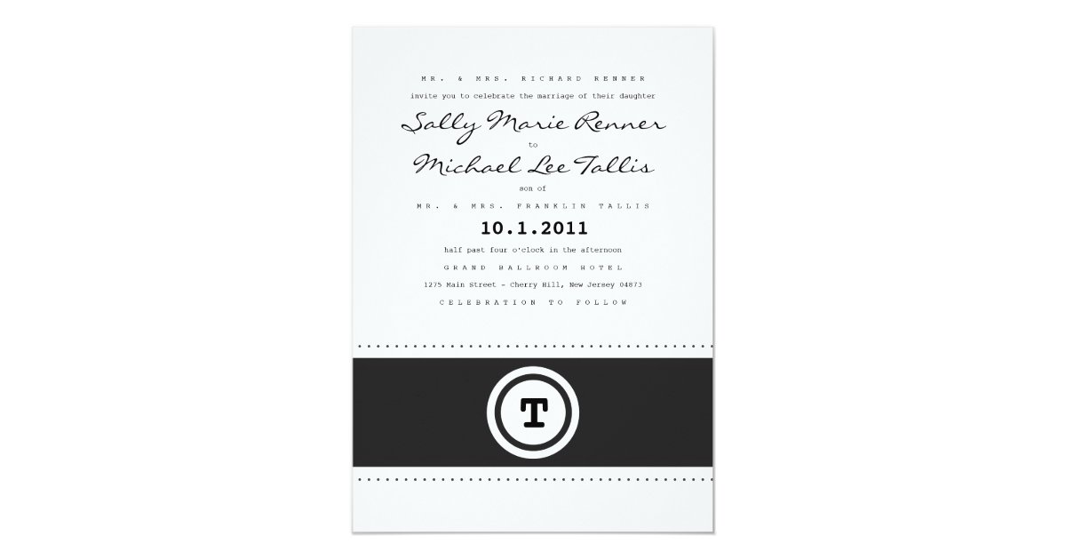 Typewriter Wedding Invitation Zazzle