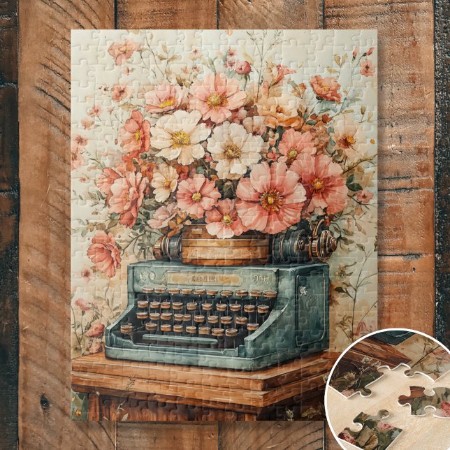Typewriter with flowers jigsaw puzzle (Creator Uploaded)