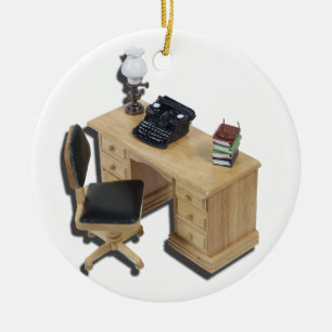 TypewriterBooksDesk111112 copy.png Ceramic Ornament