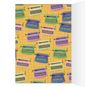 Typewriters pattern cartoon. cards (Inside (Left))