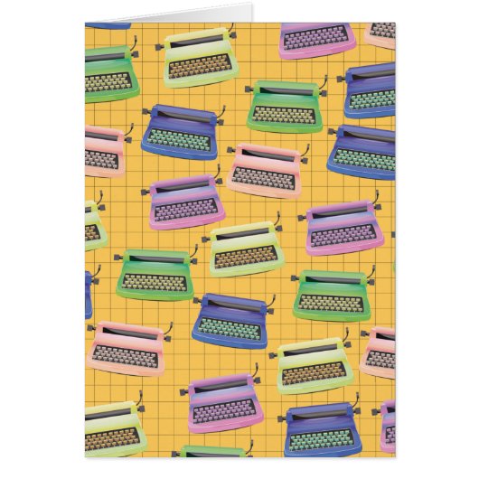 Typewriters pattern cartoon. cards (Front)