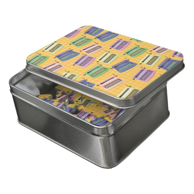 Typewriters pattern cartoon. jigsaw puzzle (Lid Open)