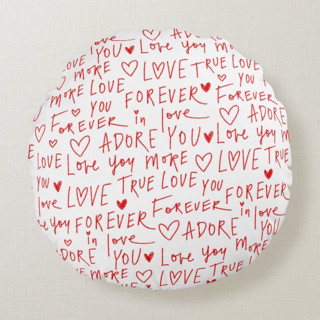 Typewriting Love  Round Pillow (Front)