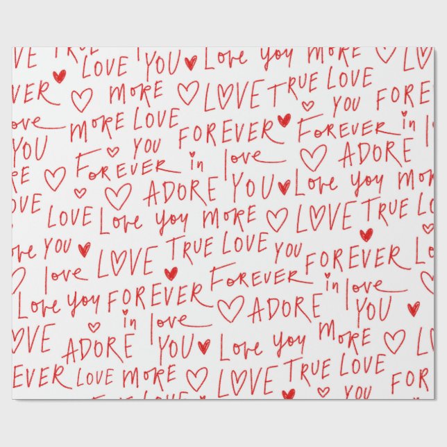 Typewriting Love  Wrapping Paper (Flat)