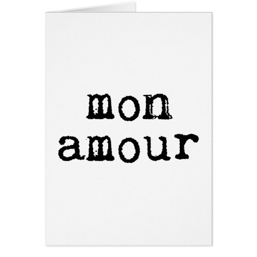 Typewritten Mon Amour Cards (Front)