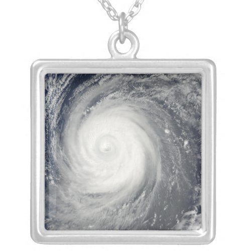 Typhoon Choi_wan south of Japan Pacific Ocean Silver Plated Necklace