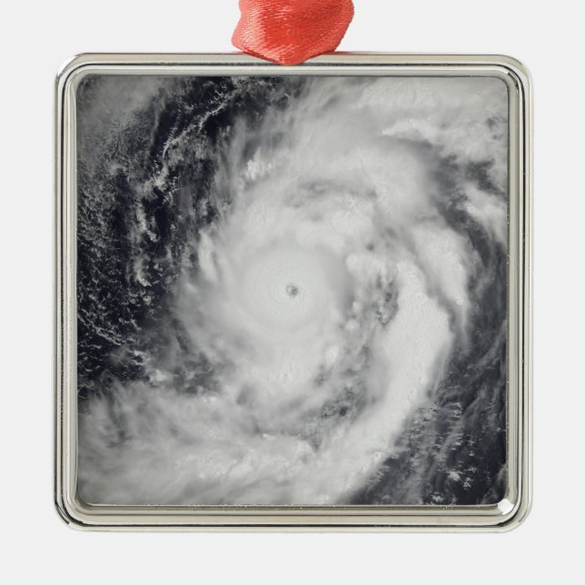 Typhoon Damrey in the western Pacific Ocean Metal Ornament (Front)