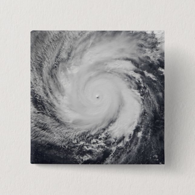 Typhoon Faxai in the western Pacific Ocean Pinback Button (Front)