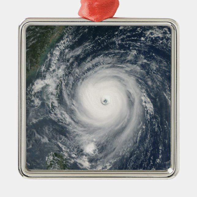 Typhoon Longwang  approaching Taiwan Metal Ornament (Front)