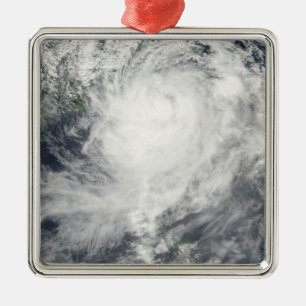 Typhoon Morakot over Taiwan Metal Ornament
