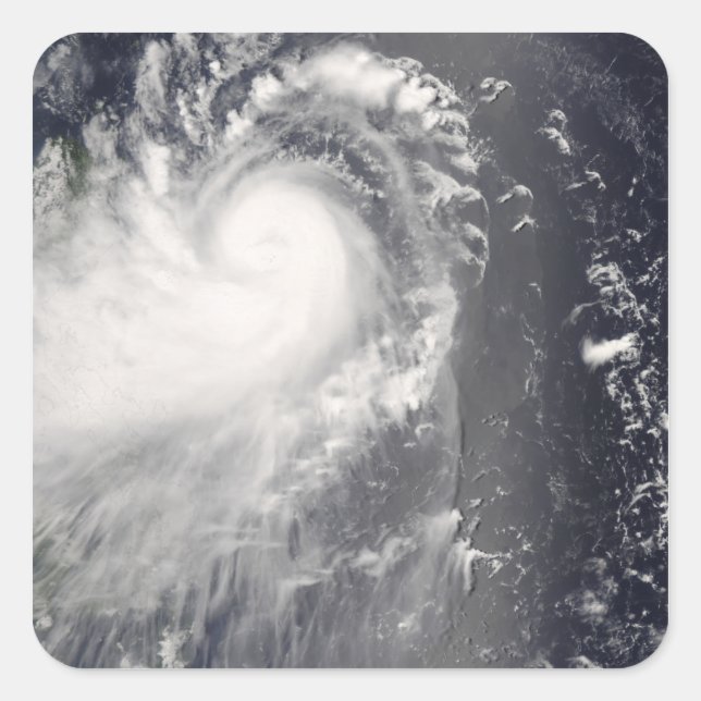 Typhoon Nuri approaching the Philippine Islands Square Sticker (Front)