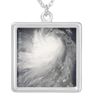 Typhoon Nuri over the Philippine Islands Silver Plated Necklace
