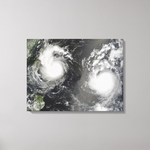 Typhoon Saomai and Tropical Storm Bopha Canvas Print