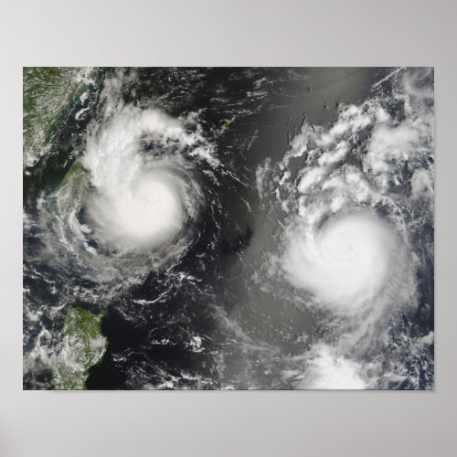 Typhoon Saomai and Tropical Storm Bopha Poster