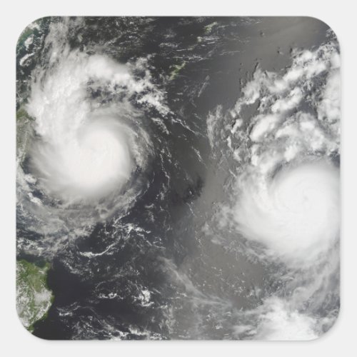 Typhoon Saomai and Tropical Storm Bopha Square Sticker
