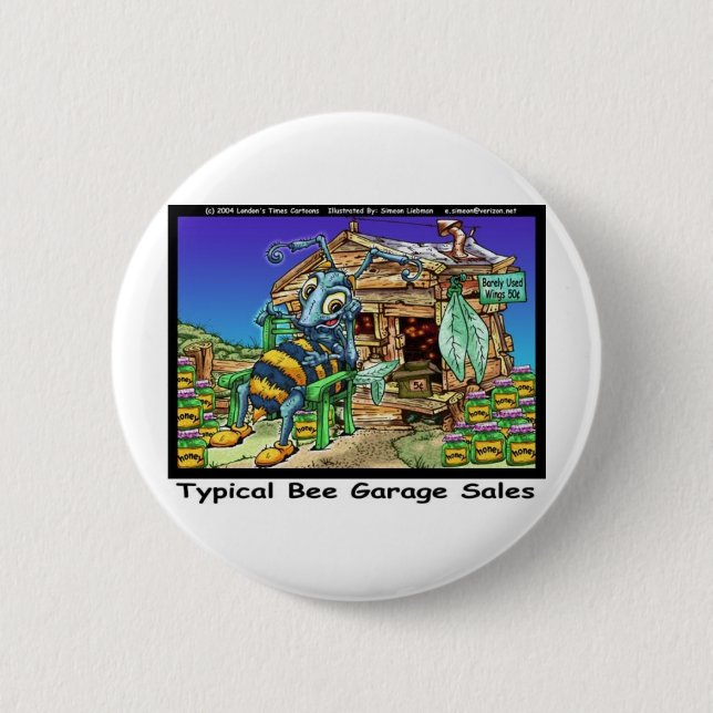 Typical Bee Garage Sales Funny Gifts & Tees Button (Front)