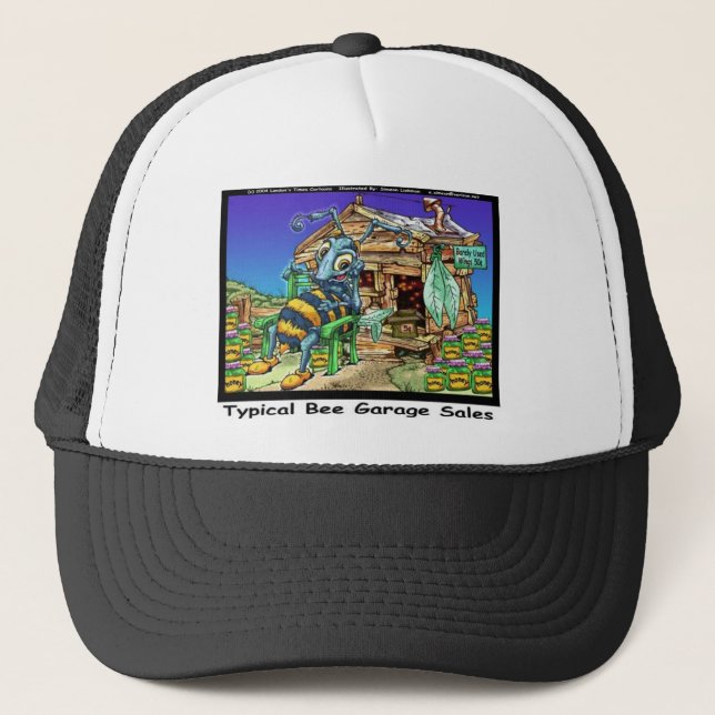 Typical Bee Garage Sales Funny Gifts & Tees Trucker Hat (Front)