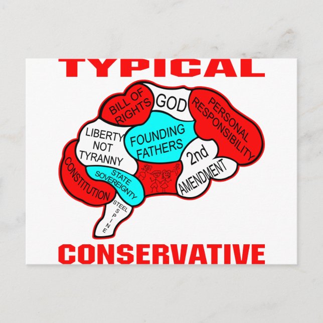 Typical Conservative Brain Postcard (Front)