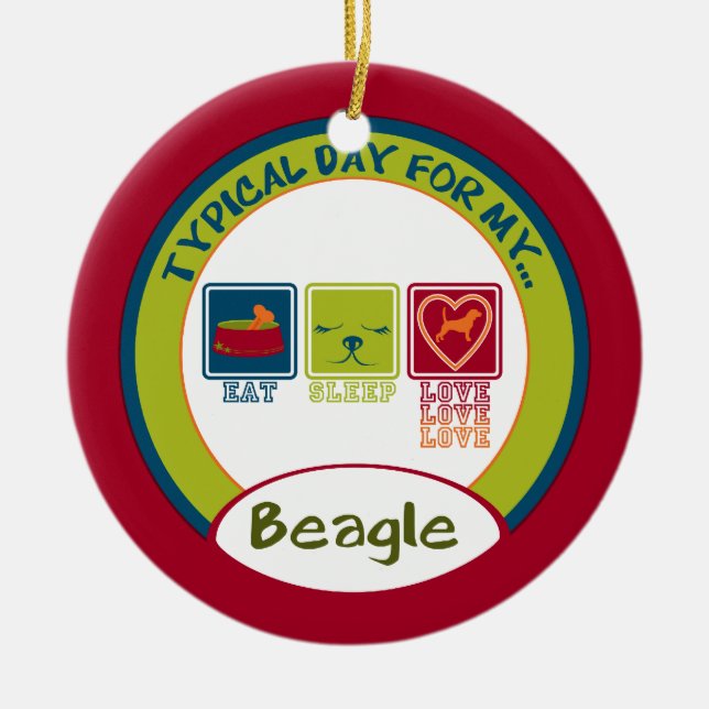 Typical Day for my Beagle | Ornament (Front)