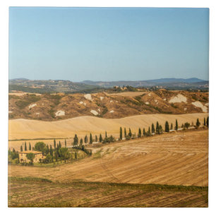 Typical landscapes for Siena Province in Tuscany Ceramic Tile