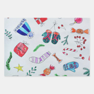 Typical motifs about Christmas day Wrapping Paper Sheets