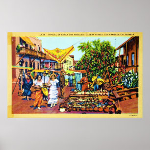 Typical of Early Los Angeles - Olvera Street Poster