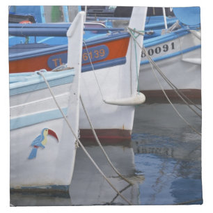 Typical Provencal fishing boats painted in 2 Cloth Napkin