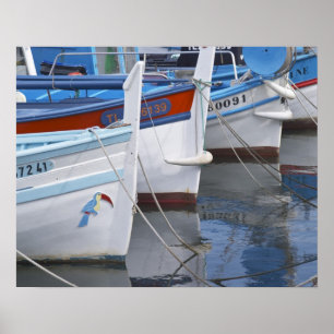 Typical Provencal fishing boats painted in 2 Poster