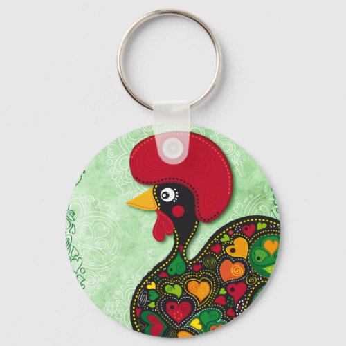 Typical Rooster of Barcelos Keychain