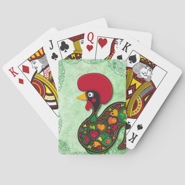 Typical Rooster of Barcelos Poker Cards (Back)