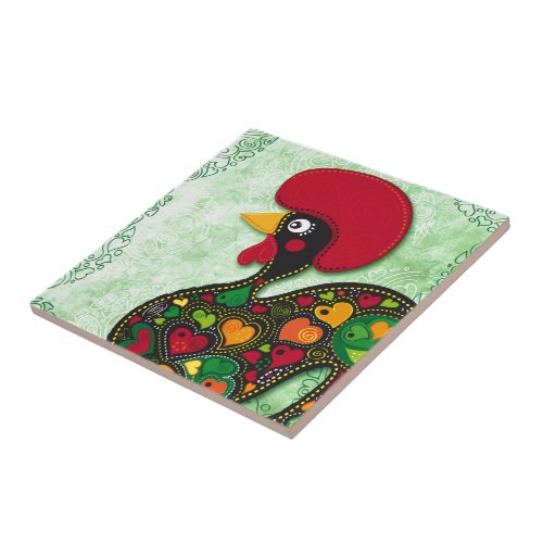 Typical Rooster of Barcelos Tile