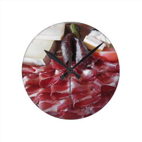 Typical South Tyrolean snack Round Wall Clocks