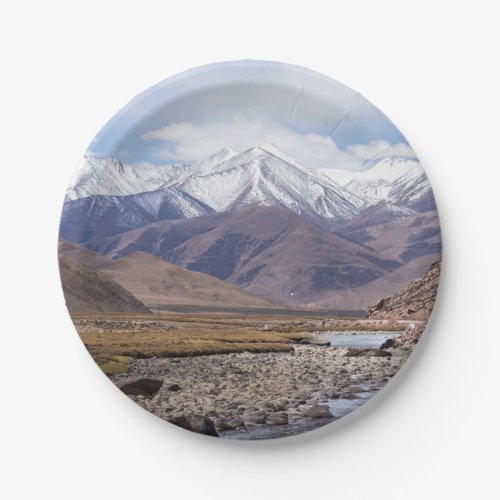 Typical Tibetan mountain landscape Paper Plates