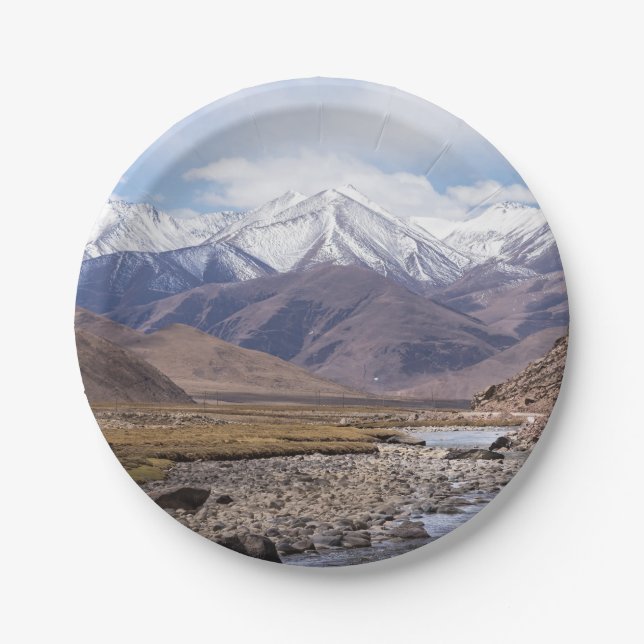 Typical Tibetan mountain landscape Paper Plates (Front)