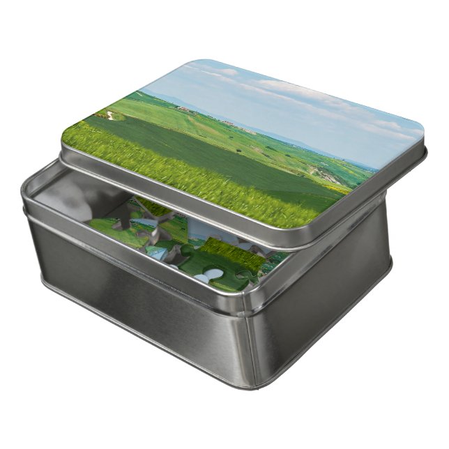 Typical Tuscany Landscape with Hills - Italy Jigsaw Puzzle (Lid Open)