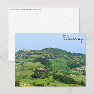 Typical Tuscany Landscape with Hills - Italy Postcard