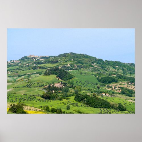 Typical Tuscany Landscape with Hills _ Italy Poster