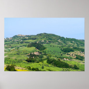 Typical Tuscany Landscape with Hills - Italy Poster