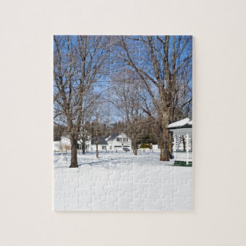 Typical Vermont Town In Winter Jigsaw Puzzle
