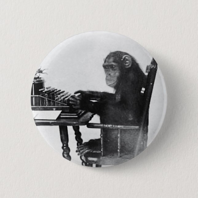 Typing Monkey Button (Front)